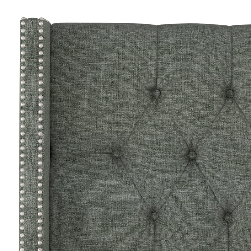 Casstown Upholstered Bed, Twin, Zuma Charcoal Textured Linen