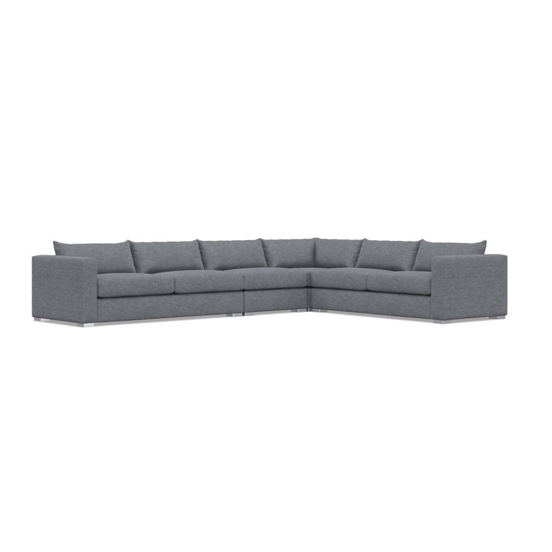Sectional, Gray Polyester