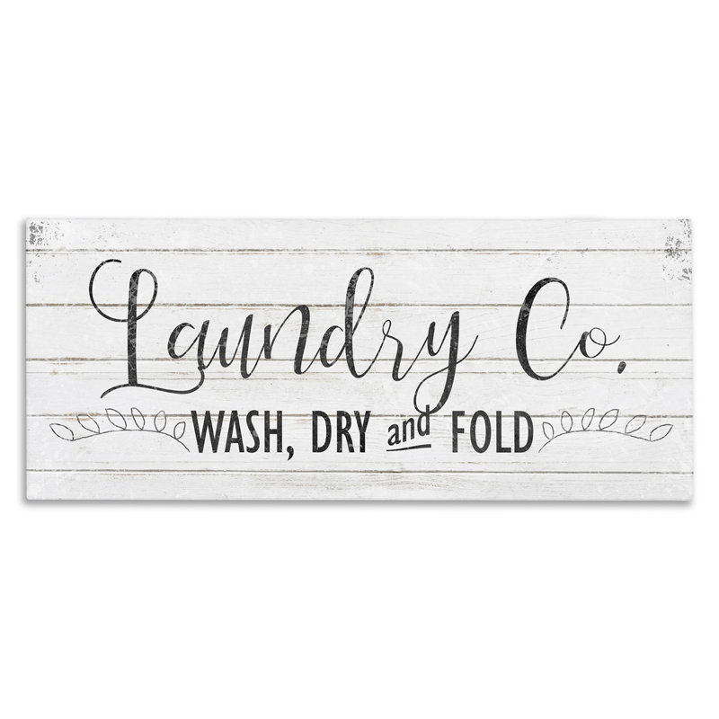 Laundry Co. Wash Dry and Fold by Kimberly Allen - Textual Art Print, 20" H x 48" W