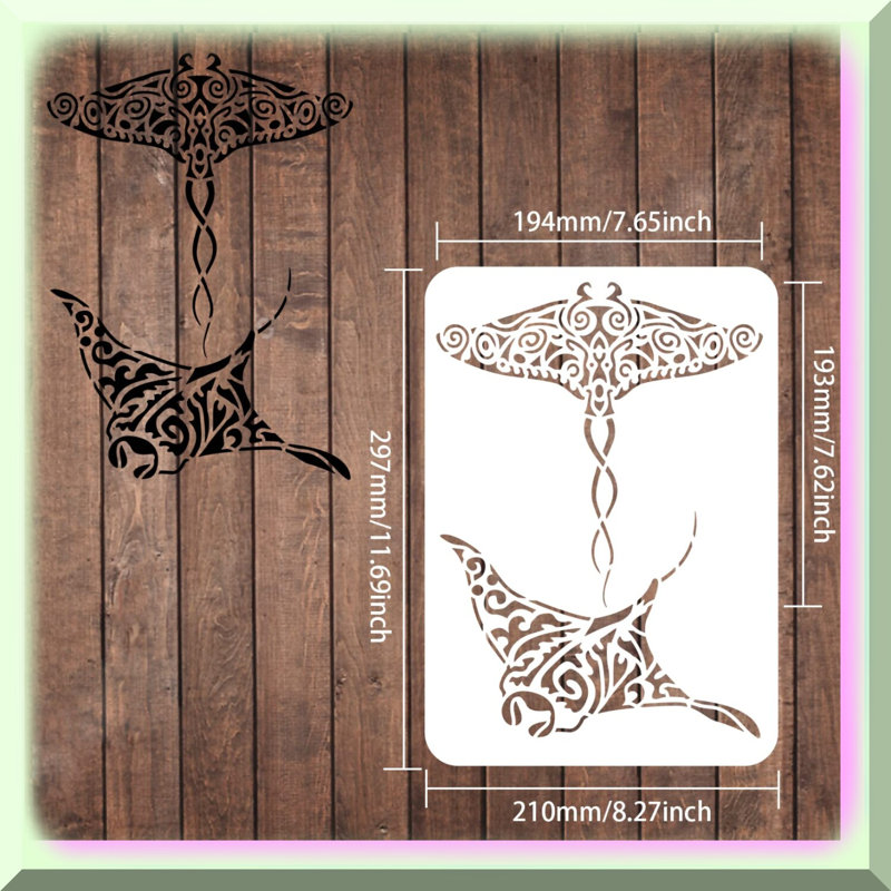 Oceanic Creatures Reusable Manta Ray Stencil