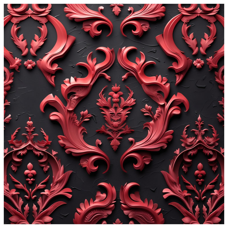 Coussins décoratifs Red Ornate, 20 x 20 inches