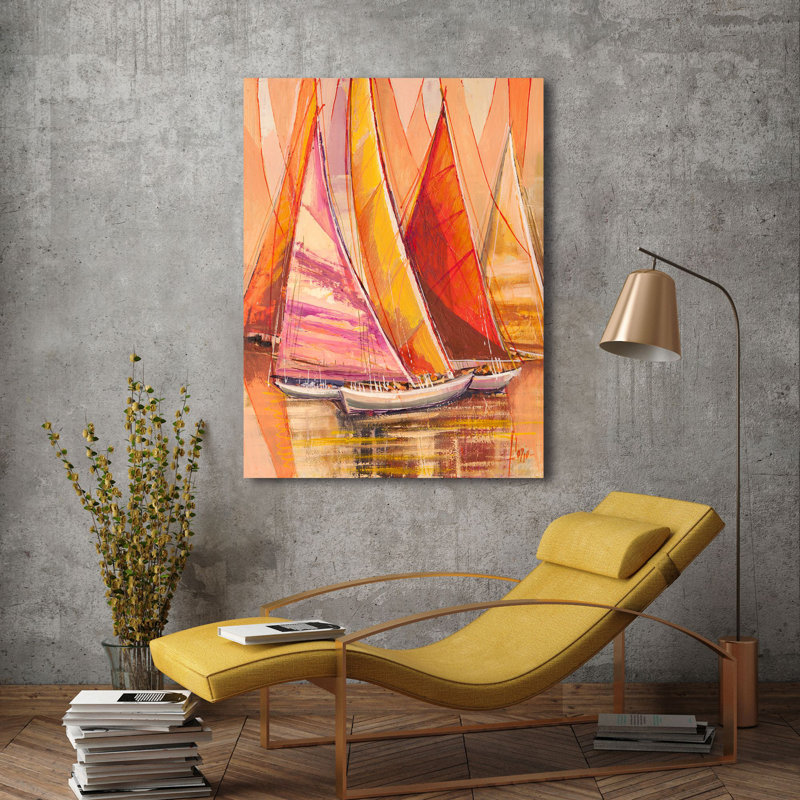Sails In The Sun by Luigi Florio - Wrapped Canvas Painting, 80cm H x 60cm W x 4cm D