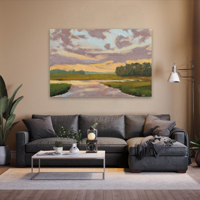 Coucher de soleil contemporain Lowcountry, H 60 po x l 40 po