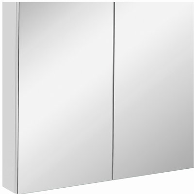 Armoire de salle de bain avec miroir, armoire à pharmacie avec cadre en acier, rangement mural