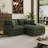 Modular Sectional Sofa,Deep Seat Couch   , 4 Pillow,  L-Shaped Sofa    Apartment,GREEN-1323319964-1323319936