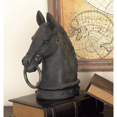 Sculpture tête de cheval en polystone Lula