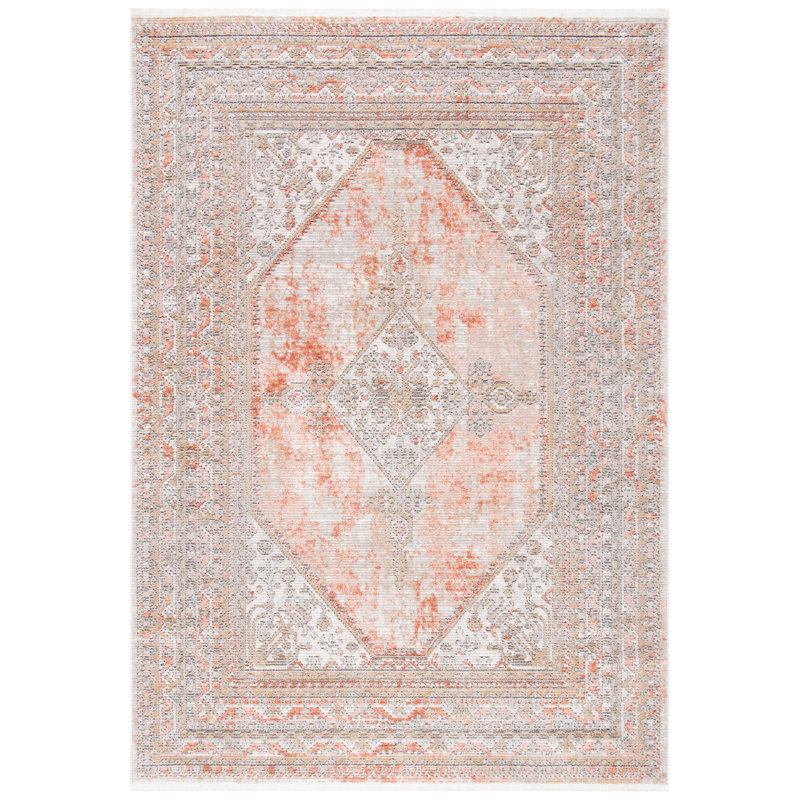 Tapis oriental rose / gris Radom, Rectangle 3 pi x 5 pi