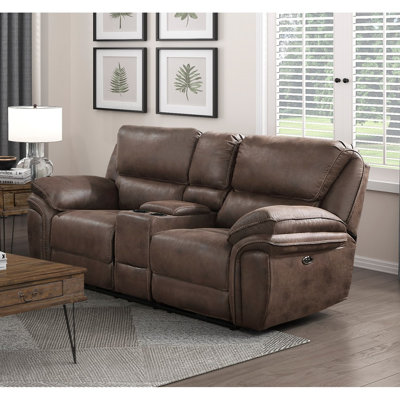 Modern Sofa Plush Design Living Room Power Reclining Loveseat Microfiber Upholstery USB Port Solid Wood Frame Furniture 1Pc