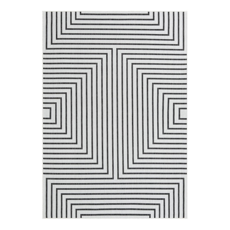 Geometric Indoor / Outdoor Rug, Rectangle 7'1" x 10'