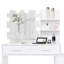 Ensemble de coiffeuse noire avec tabouret et miroir Malissia-1635138660
