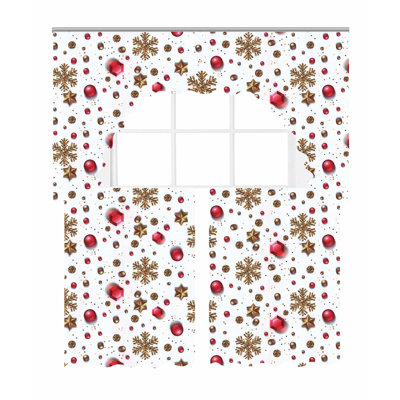 Jiana Snowflakes And Jewel Kitchen Curtain