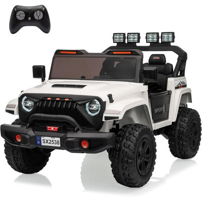 2 places 24V pour enfants, voiture électrique avec moteur 4 roues motrices 800W, télécommande pour les parents, 3 vitesses et lecteur de musique intégré