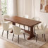 Ensemble de salle à manger résistant aux égratignures pour la famille, table en bois de 67,7 po et chaises ergonomiques