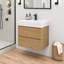 Meuble-lavabo suspendu moderne en bois naturel de 24 pouces avec lavabo blanc intégré et 2 tiroirs de rangement, fixé au mur et entièrement assemblé-1268244654-1268244655