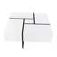 Table basse de conception unique avec 4 compartiments de rangement cachés, table de cocktail carrée avec plateau coulissant extensible, table centrale ultrabrillante pour le salon