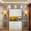 Armoire de cuisine autoportante avec 3 prises de courant alternatif et 2 ports USB, buffet moderne avec tiroir, lumières à DEL et support pour micro-ondes, armoires de buffet pour la cuisine-917901556