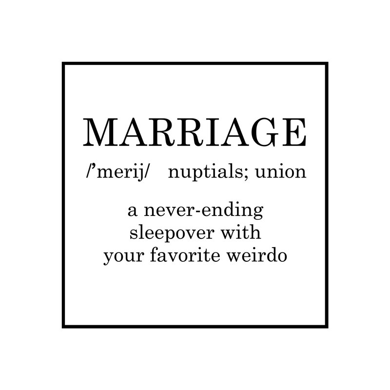 Marriage Definition - Wrapped Canvas Print, 91cm H x 91cm W x 3.8cm D