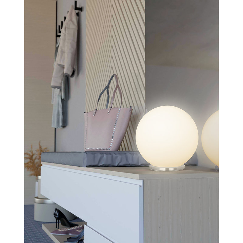 Lampe de table Mia, H 8,25 po x l 7,87 po x P 7,87 po, Argent