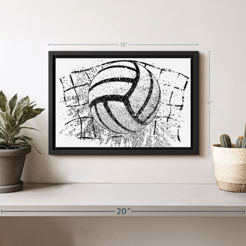 «Grunge Volleyball Canvas Print», 9" H x 13" W