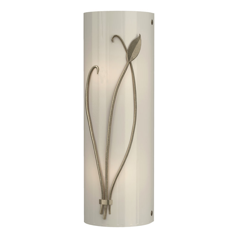 Leaf 2 - Light Flush Mounted Sconce, Ivory Art Glass, Soft Gold, Right