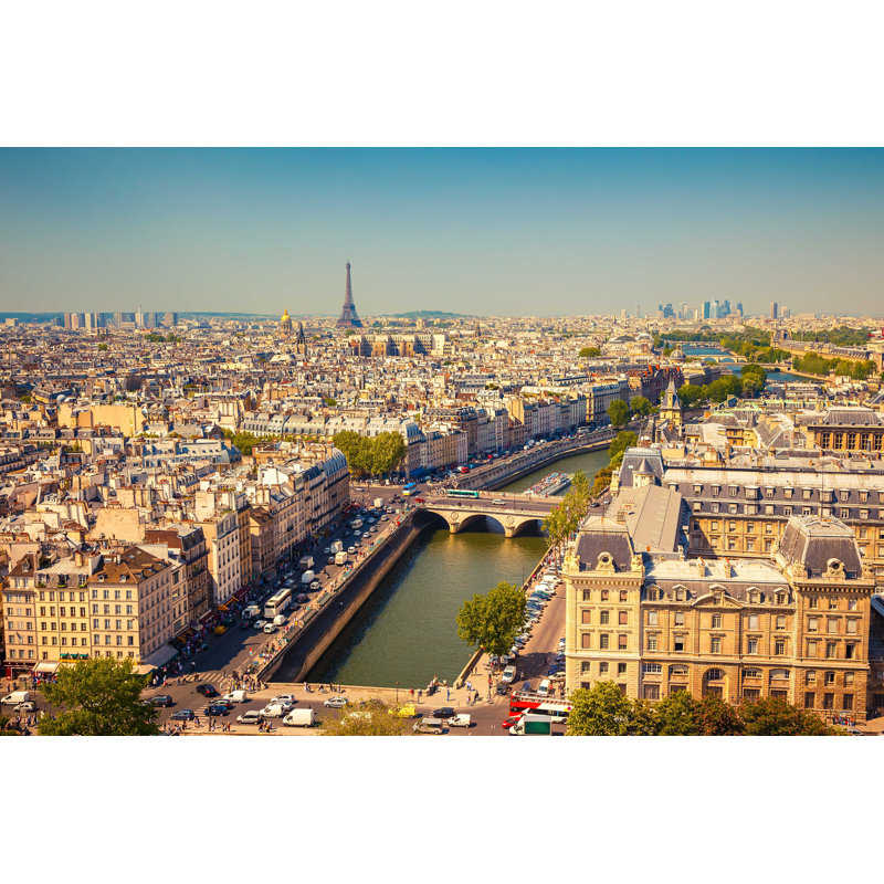 Vue aérienne de Paris par Sborisov - Photographie sur toile tendue, H 8 po x l 12 po