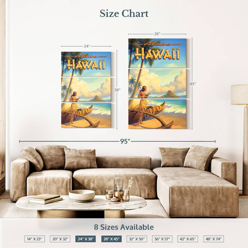 Gillard Aloha Hawaii V, H 38 po x l 24 po