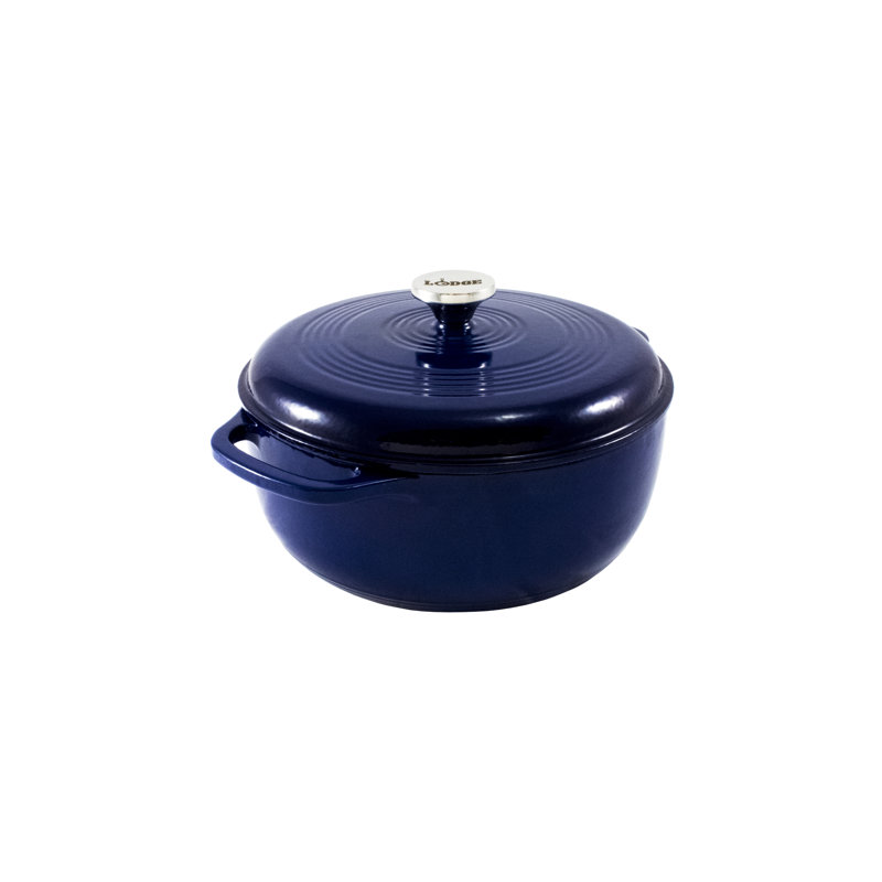 Indigo Enameled Cast Iron 6 Quart Dutch Oven