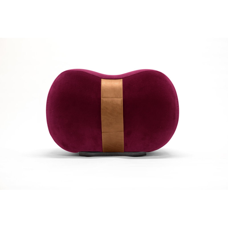 Milo Velvet Ottoman, Cranberry/Chesterfield Velvet
