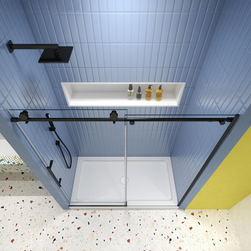 56-60"x74"x74" Bypass shower door, Matte Black