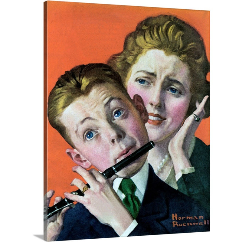 Garçon, musicien, art mural sur toile, H 16 po x l 12 po x P 1,25 po, Toile tendue