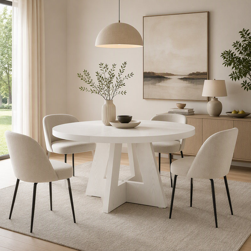 Table de salle à manger de 47 po Farmhouse, White