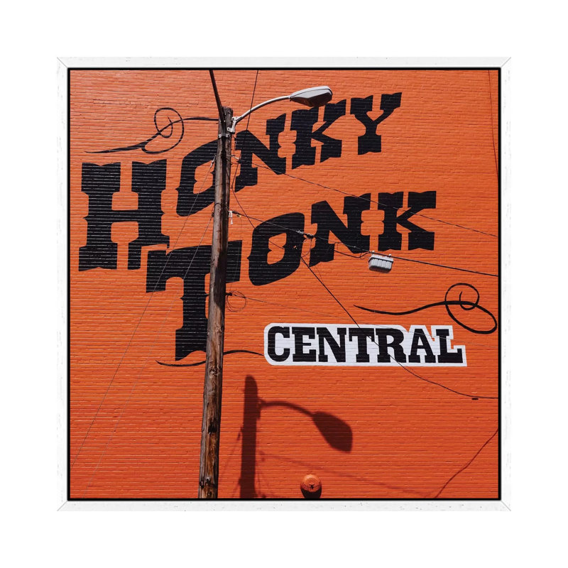 Nashville Honky Tonk by Bethany Young - Print on Canvas, White Framed, 45.72cm H x 45.72cm W x 3.81cm D
