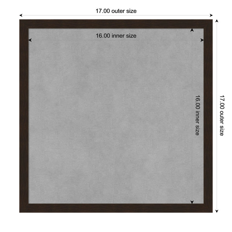 Tableau magnétique à cadre étroit Carlisle Espresso, H 17 po x l 17 po