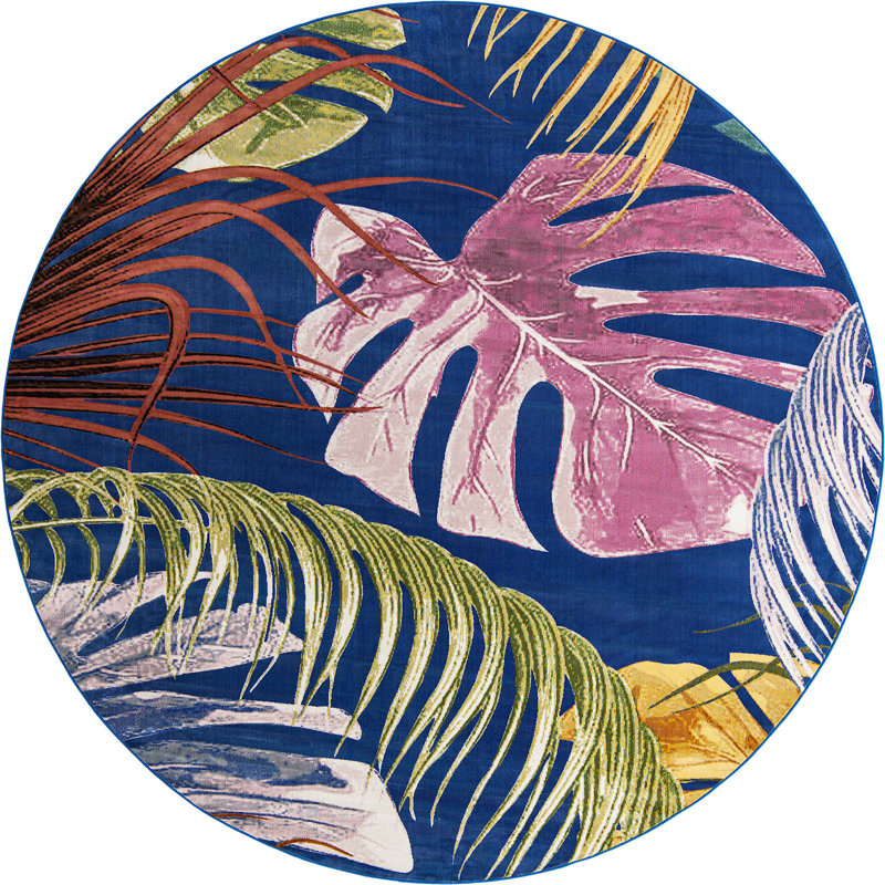 Floral Indoor Rug, Round 10'