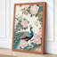 Peacock Among Roses Japandi - Wrapped Canvas-437144972-437144981