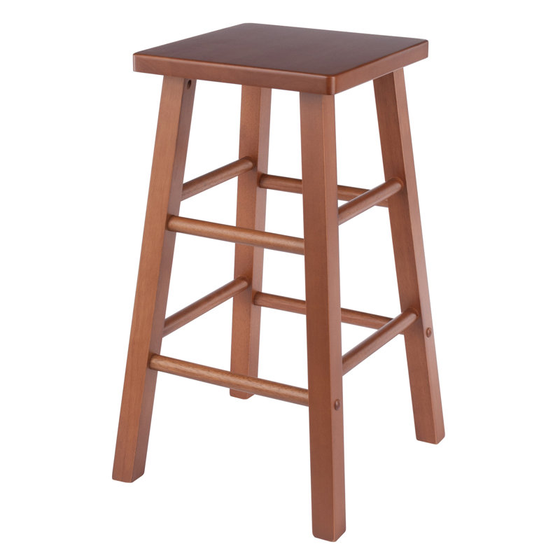 Tabouret de bar et de comptoir Reza, Teck, Tabouret de comptoir (siège d'une hauteur de 24,0