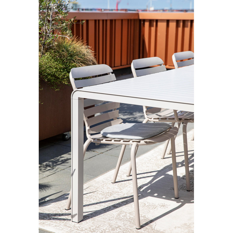 Outdoor Dining Table, White, 30"H x 84"W x 38"D