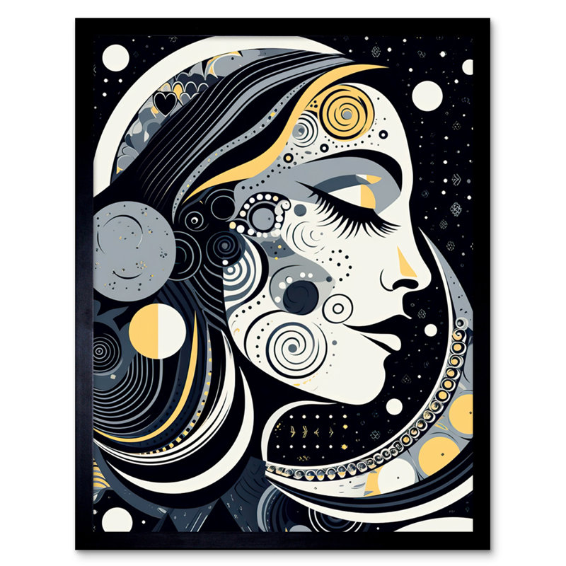 Abinaya Aligned With The Universe Boho New Moon Goddess - Single Picture Frame Print