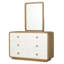 Commode Henry de style transitionnel, 6 tiroirs, fini bicolore, 132 cm de large