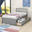 Lit plateforme simple en bois 2 tiroirs avec tête de lit Dishad-87375558