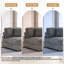Fauteuil rembourré gris clair en flanelle de fourrure de lapin avec dossier rembourré, fauteuil simple avec accoudoirs-2094806880