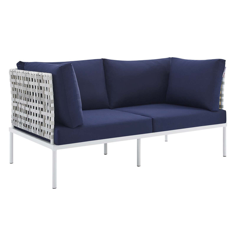 Causeuse de terrasse en aluminium Harmony Sunbrella, Sunbrella® bleu marine, Taupe