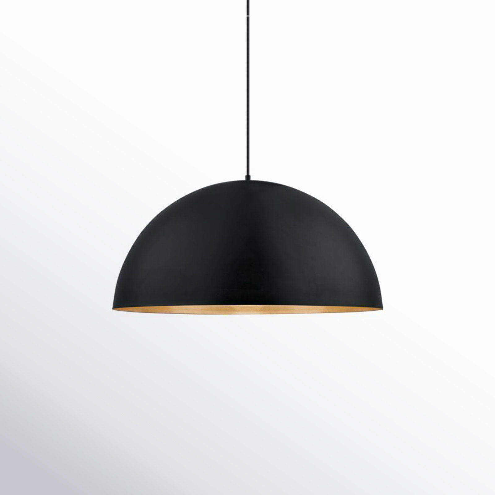Arles Single Light Steel LED Pendant, Black/Gold, 15.75" H x 6.08" W x 6.08" D