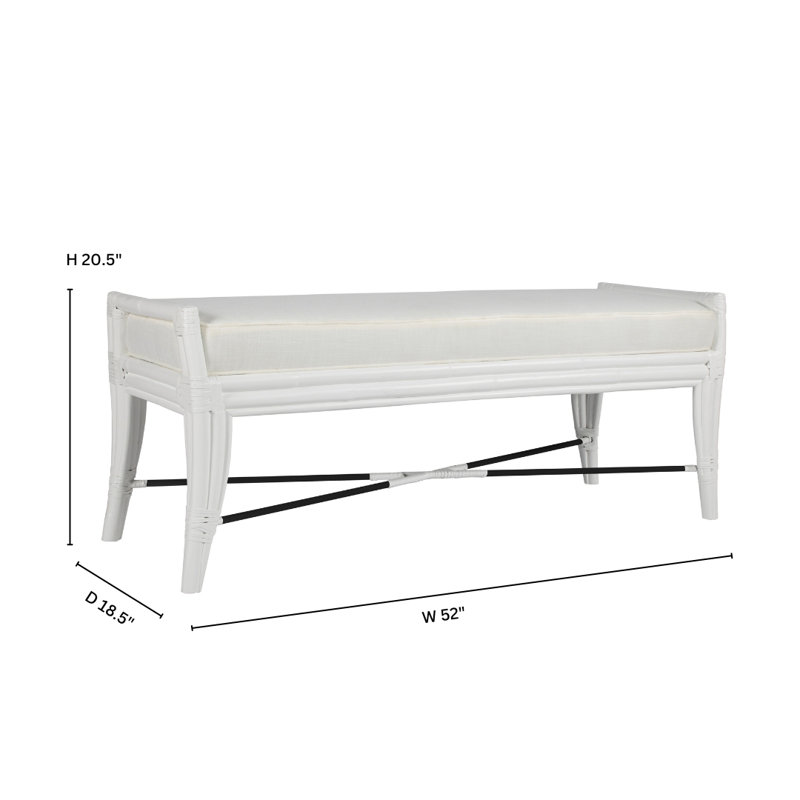 Banc rembourré Malacca, Blanc