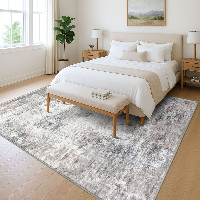 Machine Washable Area Rug Abstract Rugs with Non-Slip Backing for Bedroom Living Room, Rectangle 8' x 10'