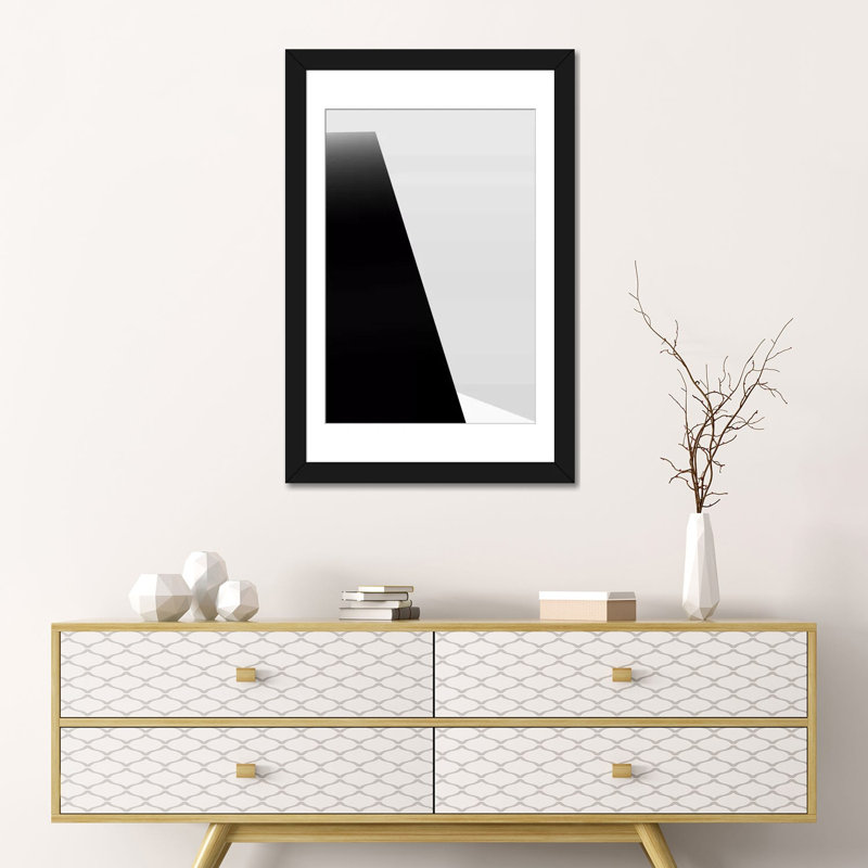 Atmospheres modernes Albree, impression sur toile, H 24 po x l 16 po x P 1 po, Papier d'art encadré noir, Blanc