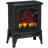 Indoor Freestanding Electric Stove Heater in Deep Black, 14.25 x 9.5 x 18 Inches