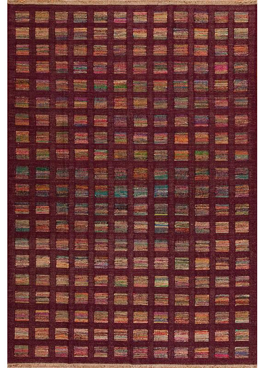 Metropolitan Flatweave Wool Area Rug in Red