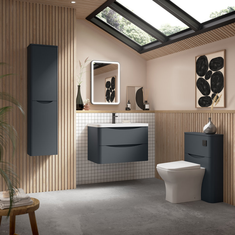 Lunar Bathroom Storage, Satin Anthracite