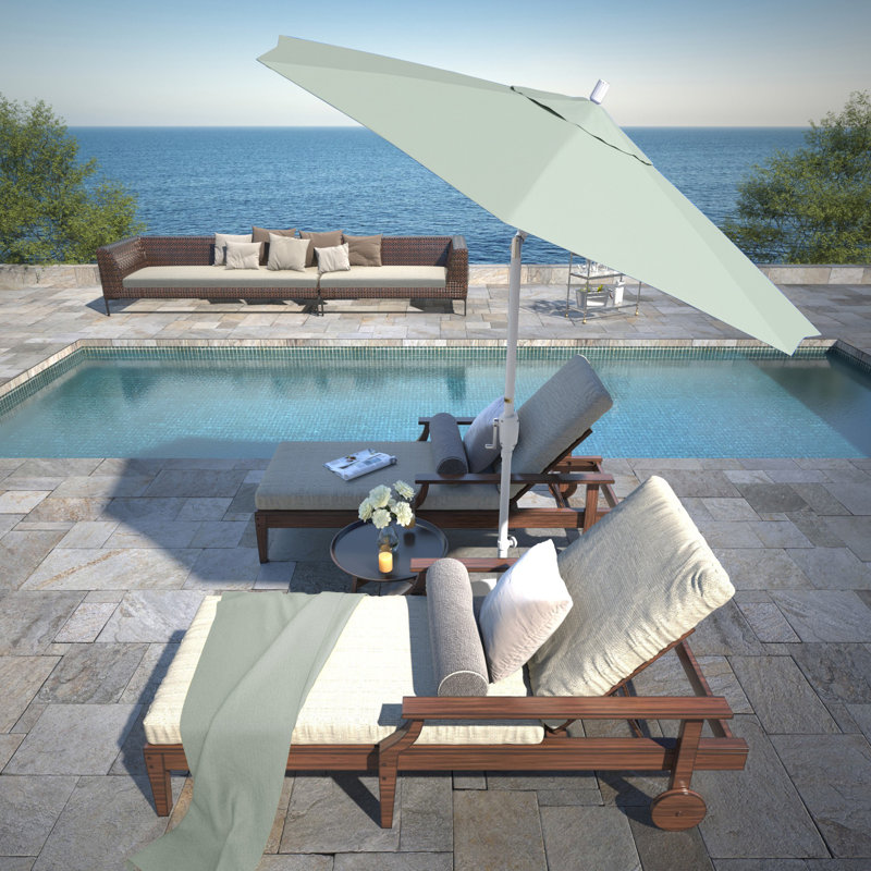 Parasol de marché 7 pi 6 po Nacoma, Tissage uni Sunbrella® palette brume